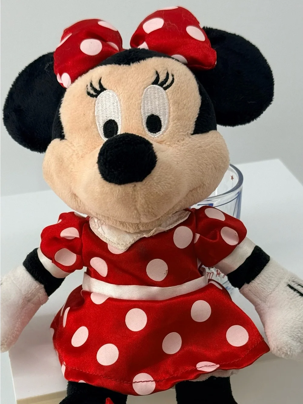 Disney Minnie Mouse Red White Polka Dot Plush with Yellow Shoes